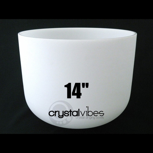 14" A note 440Hz Frosted Crystal Singing Bowl Crystal Vibes #cvf14am15-3