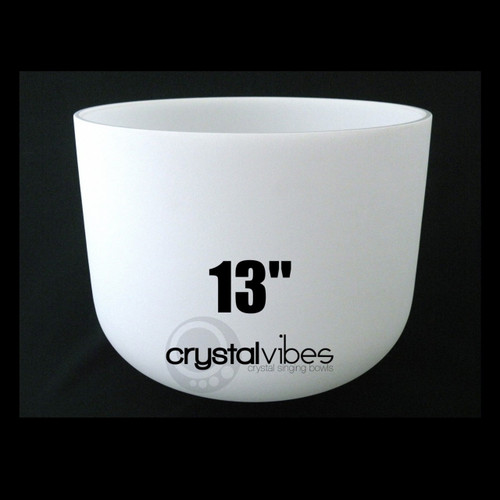 13" A Note 440Hz Frosted Crystal Singing Bowl Crystal Vibes#cvf13am20