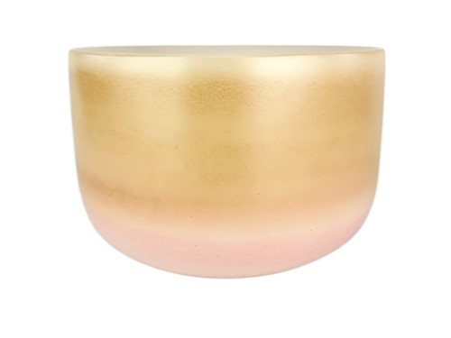 11" F# Note 440Hz Rose Quartz/Yellow Aventurine Empyrean Fusion Crystal Singing Bowl Crystal Vibes #ca0011fsm45 11002160