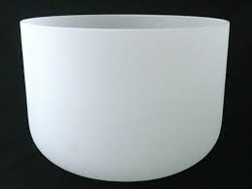 16" A# Note 440Hz Frosted Crystal Singing Bowl #c16asm15