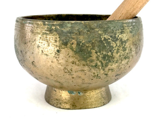 6.25" D#/A Note Antique Naga Pedestal Himalayan Singing Bowl #d9400921
