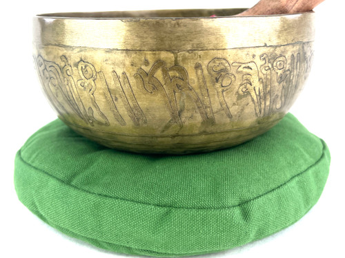 7" G/C# Note Etched Golden Buddha Himalayan Singing Bowl #g8000322