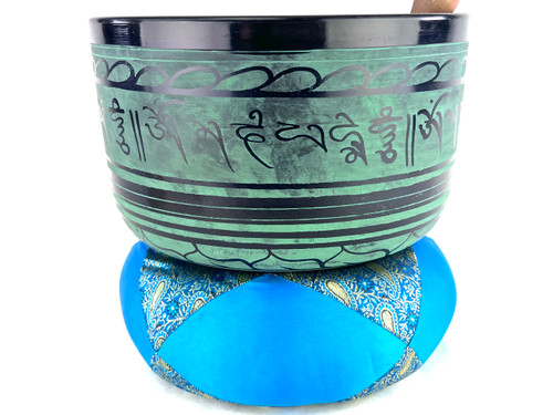 10.5" D/F Note Aluminum Cast Himalayan Singing Bowl #d26200522