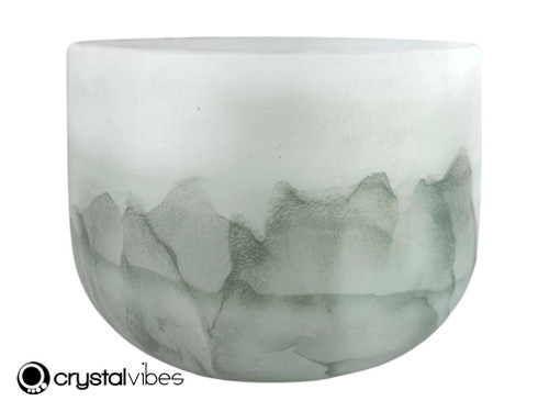 9" 432Hz  Perfect Pitch A Note Moss Agate Fusion Empyrean Crystal Singing Bowl US #ca009am30 11002827