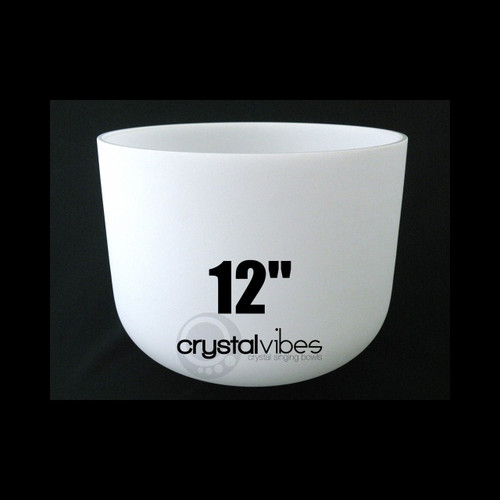 Crystal Vibes Frosted 432Hz Perfect Pitch E Note Singing Bowl 12" #cvf12em35