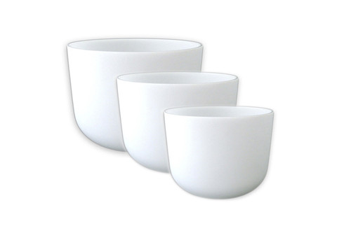 Bulk Frosted Crystal Singing Bowl 3-Note Set #bulkcrystal3pc