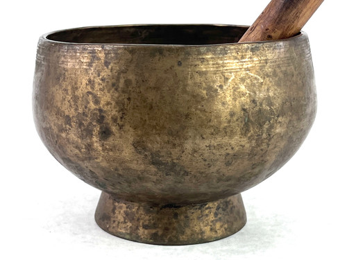 6.75" C#/F# Note Antique Naga Pedestal Himalayan Singing Bowl #c9500323