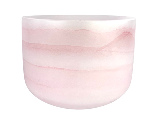 9" F# Note 432Hz Rose Quartz Empyrean Fusion Crystal Singing Bowl Crystal Vibes  #ca009fsm25 11003137