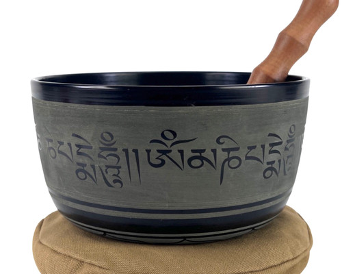 8" A#/C Note Aluminum Cast Himalayan Singing Bowl #a10800623