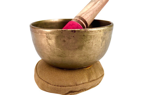 4.5" A#/E Note Antique Himalayan Singing Bowl #a3151023