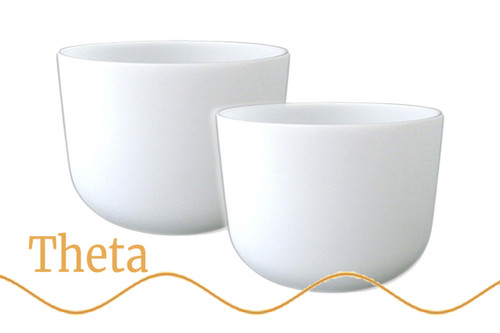 Monaural Beat Theta Wave E/E Note 10" Crystal Vibes Premium Frosted Singing Bowl Pair #theta67