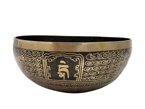 12.25" F/B Note Etched Singing Bowl Zen Himalayan Pro Series #f29300324