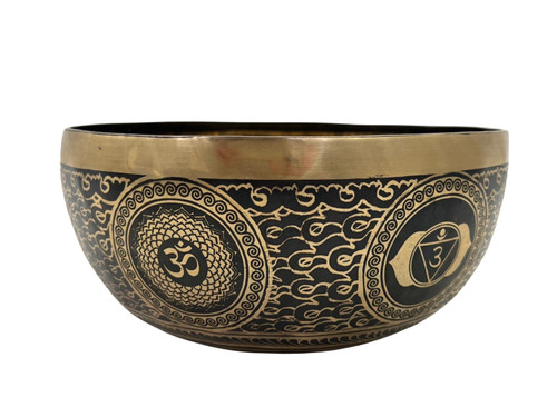 9" C#/G Note Premium Etched Singing Bowl Zen Himalayan Pro Series #c15050224