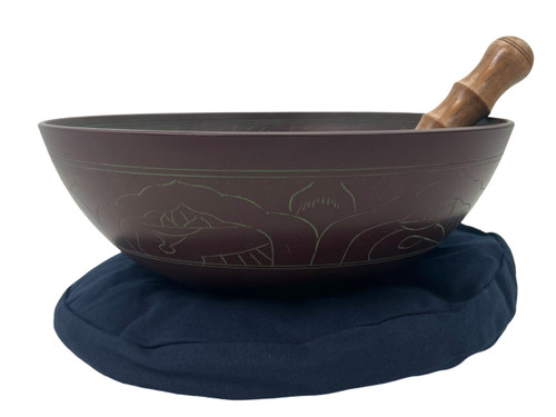 12.25" D#/G# Note Aluminum Flat Cast Himalayan Singing Bowl #d12051023