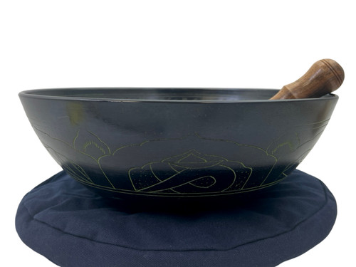 12.25" D#/F# Note Aluminum Flat Cast Himalayan Singing Bowl #d11401023