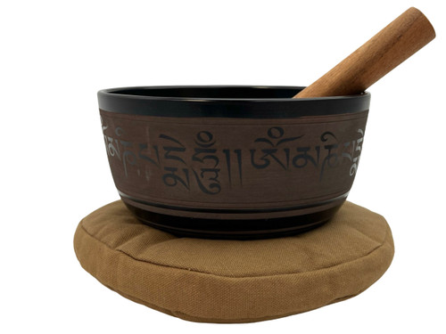 7" D/F Note Aluminum Cast Himalayan Singing Bowl #d7320923