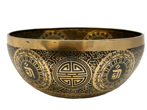 11.25" G/D Note Premium Etched Singing Bowl Zen Himalayan Pro Series #g23950224