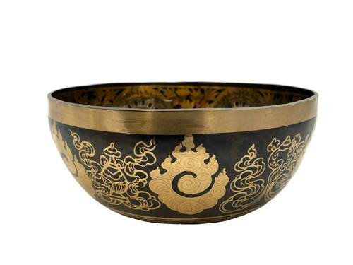 9.25" A#/E Note Premium Etched Singing Bowl Zen Himalayan Pro Series #a14300224