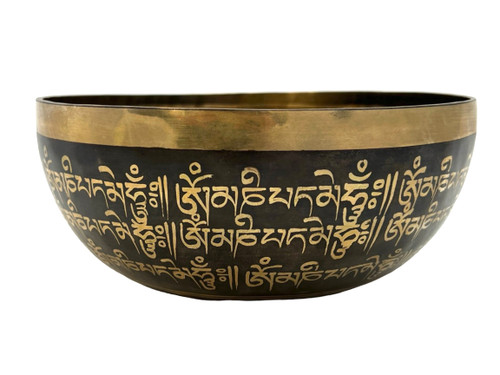 9" C/F# Note Premium Etched Singing Bowl Zen Himalayan Pro Series #c14150224