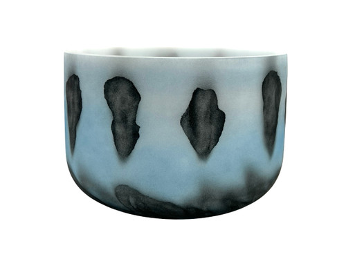 13" C# Note 440Hz Perfect Pitch Larimar/Black Kyanite Fusion High Quality Frosted Crystal Singing Bowl Crystal Vibes #hq13cspp0 11003405