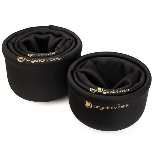 8-14" Seven Piece Crystal Vibes Bamboo Charcoal Singing Bowl Nesting Sleeves Set