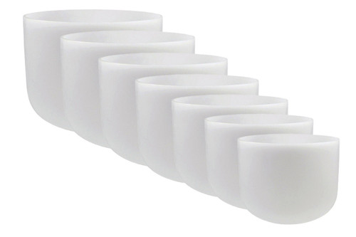 8-12" 7-Note Solfeggio Notes Chakra Empyrean Crystal Singing Bowl Set #empsolset003