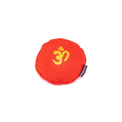 Medium Red Singing Bowl Cushion With Om Symbol #Mredomcushion