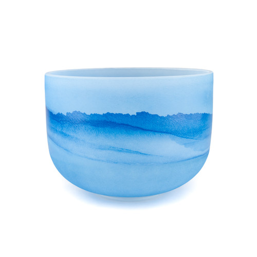 9" A# Note 440Hz Perfect Pitch Blue Kyanite Frosted Fusion Crystal Singing Bowl Crystal Vibes #cvf9aspp0 11003750