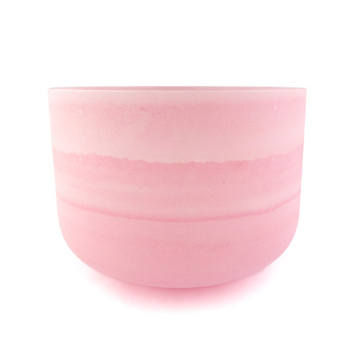 12" C# Note 432Hz Rose Quartz Frosted Fusion Crystal Singing Bowl Crystal Vibes #cvf12csm30 11003757