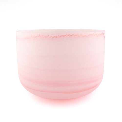 12" F Note 432Hz Rose Quartz Frosted Fusion Crystal Singing Bowl Crystal Vibes #cvf12fm25 11003764