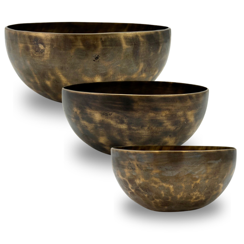 5.5-9.25" 3-Note Minor Triad Himalayan Singing Bowl Set #himalayanset278