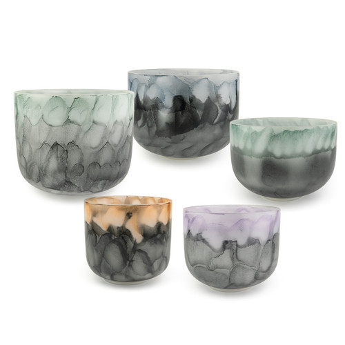 *Blemished* 7-11" 5-Note 440Hz Perfect Pitch Lydian Pentachord Empyrean Fusion Crystal Singing Bowl Set Crystal Vibes #set726