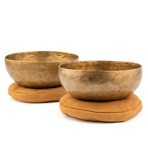 6.25-6.75" 2-Note Inversion Antique Himalayan Singing Bowl Set #himalayanset280
