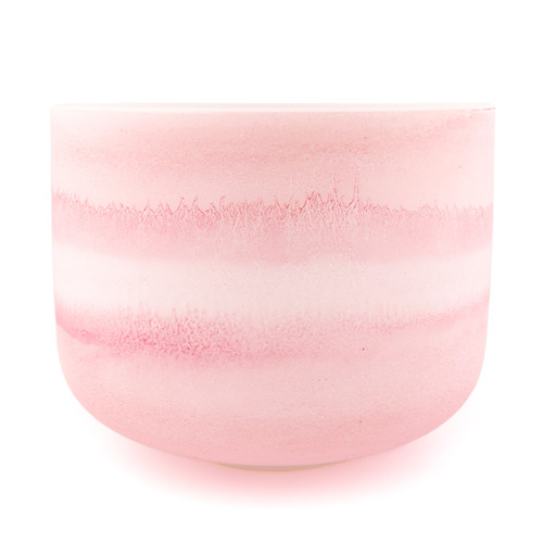 *Blemished* 11" F# Note 440Hz Pink Calcite Frosted Fusion Crystal Singing Bowl Crystal Vibes #cvf11fsm20 85001055