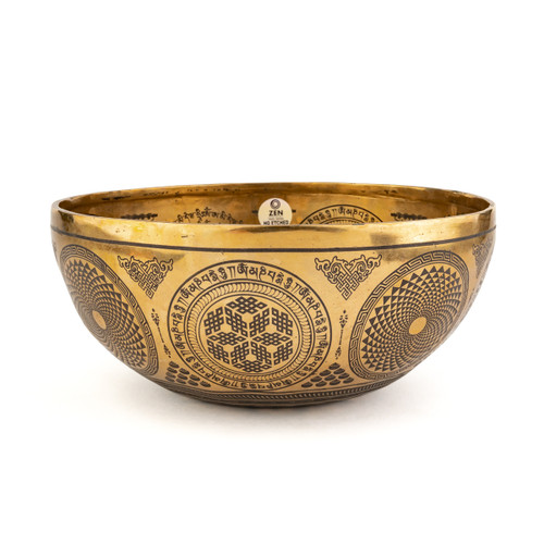 10.5" B/F# Note Premium Etched Singing Bowl Zen Vedic Series