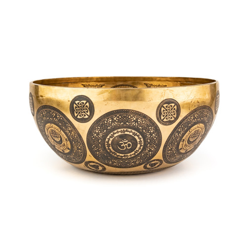 12" G/D Note Premium Etched Singing Bowl Zen Vedic Series