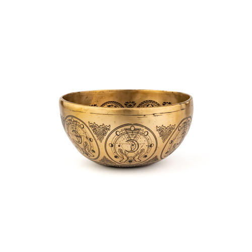 7.5" A#/F Note Premium Etched Singing Bowl Zen Vedic Series
