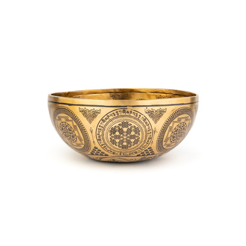 9.5" D#/A# Note Premium Etched Singing Bowl Zen Vedic Series