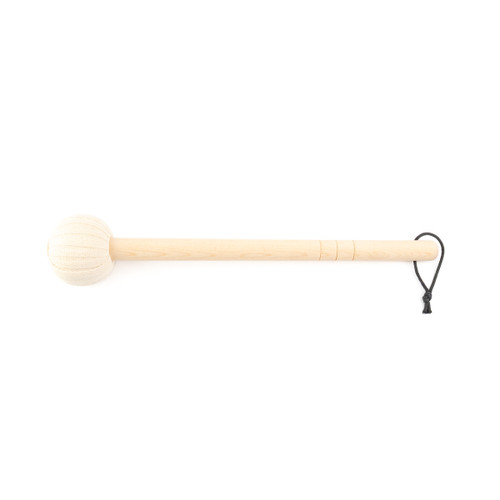 String-Wrapped Gong Mallet — Medium with Ash Wood Handle