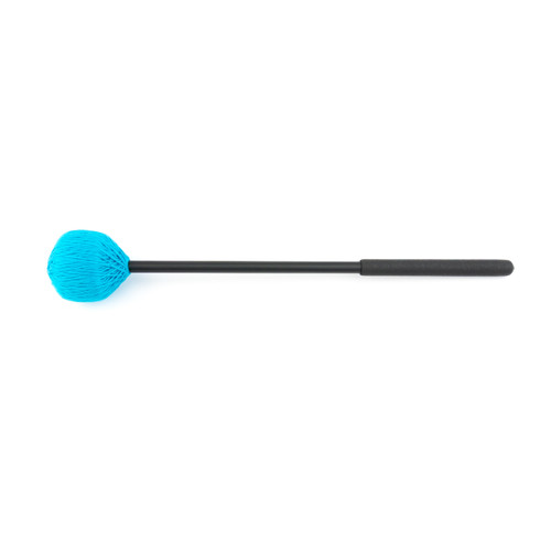 Zen Teal Gong Mallet Yarn-Wrapped Head with Black Grip Handle