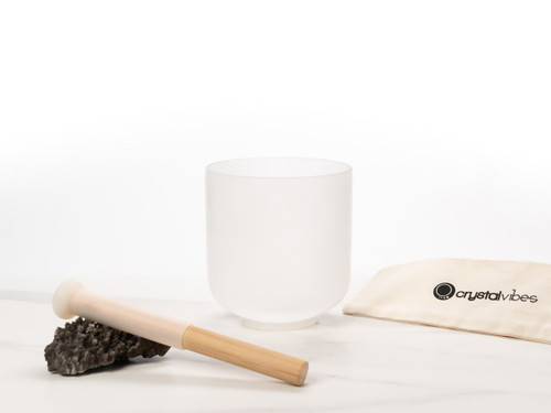 6" C# Note 432 Hz Perfect Pitch Frosted Crystal Singing Bowl