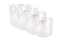 7-11" 4-Note 432Hz Perfect Pitch Clear Crystal Singing Bowl Set #ccset-003