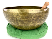 12.25" G#/D# Note Etched Golden Buddha Himalayan Singing Bowl #g27850121