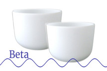 Monaural Beat Beta Wave A/B Note 12" Crystal Vibes Premium Frosted Singing Bowl Pair #beta10