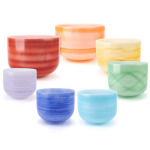 8-14" 7-Note 432Hz Perfect Pitch "Seven Chakras" Gemstone Fusion Empyrean Crystal Singing Bowl Set #set713