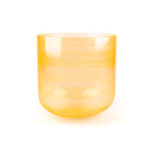 *Blemished* 9" B Note 440Hz Amber Clear Fusion Crystal Singing Bowl Crystal Vibes #cc9bm20 85001005