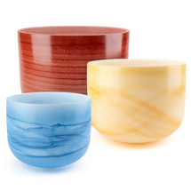 10-14" 3-Note 440Hz Perfect Pitch Major Triad Empyrean Fusion Crystal Singing Bowl Set Crystal Vibes #set714