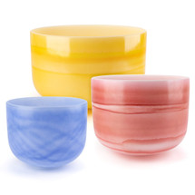 9-13" 3-Note 440Hz Perfect Pitch Minor Triad Empyrean Fusion Crystal Singing Bowl Set Crystal Vibes #set715