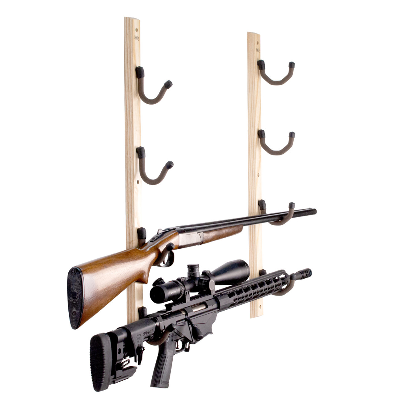 Real Hardwood Gun Rack and Shotgun Hooks Rifle Hangers Store Rifle