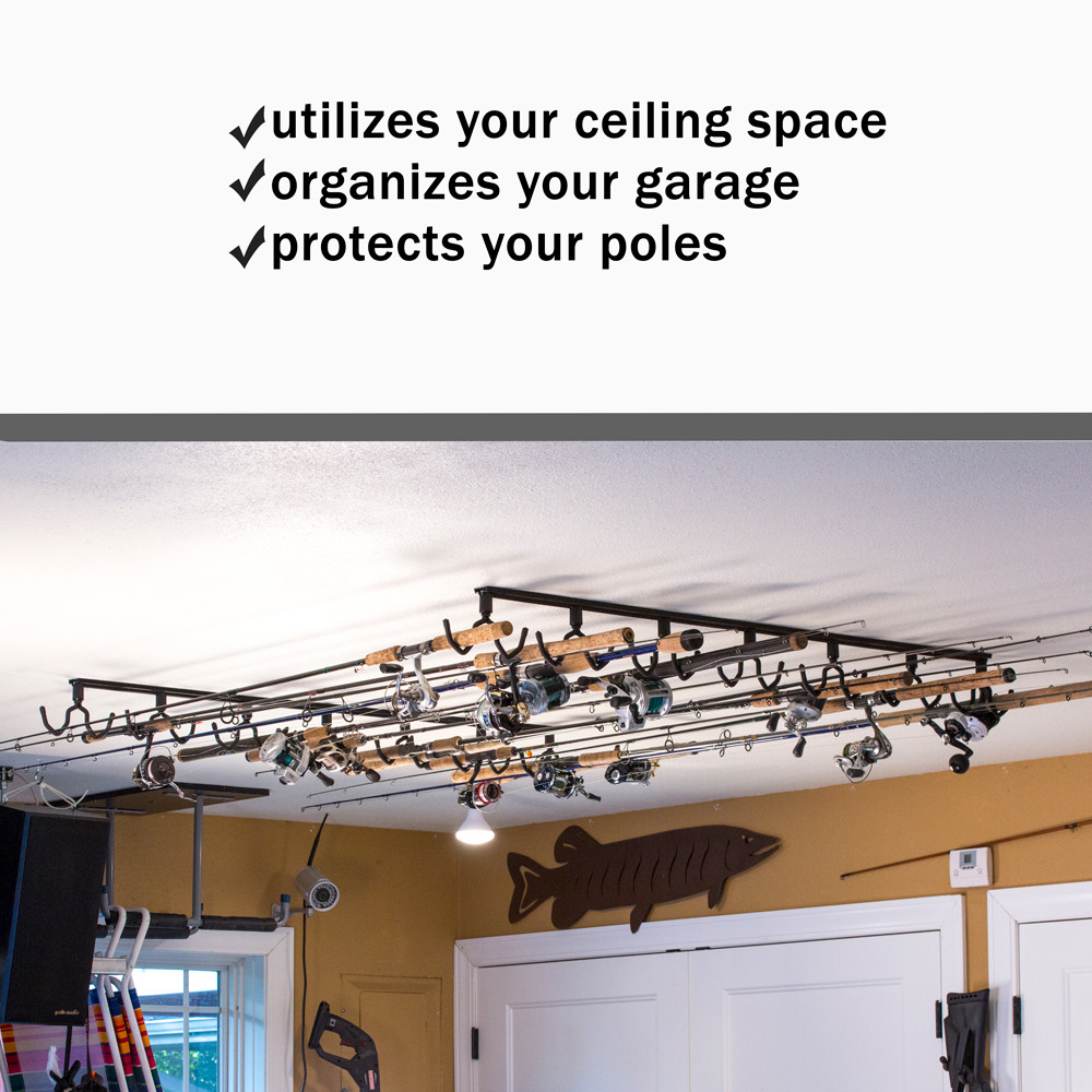 Track Fishing Rod Holder Ceiling Mount Fishing Rod Holders